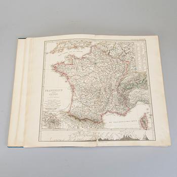 ATLAS, Stielers Handatlas (efter Adolf Stieler, 1775–1836). 95 kartor, tryckt 1860.