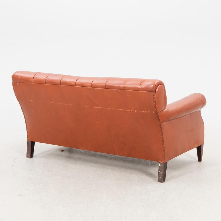 A leather sofa first half of the 20th century.