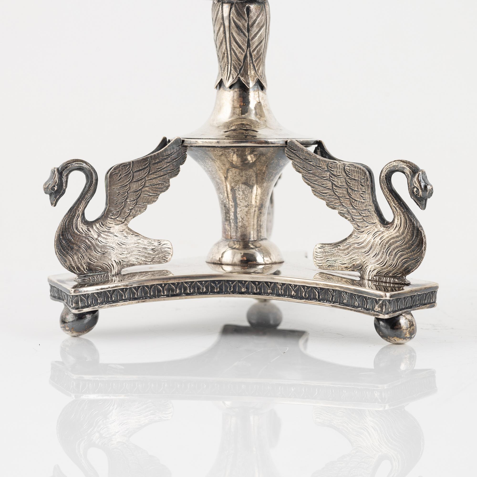 Carl Petter Lampa, a pair of silver sugar centerpiece bowls, Stockholm, Sweden, 1826.