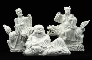 FIGURINER, 3 st, porslin, Kina, 1800/1900-tal.