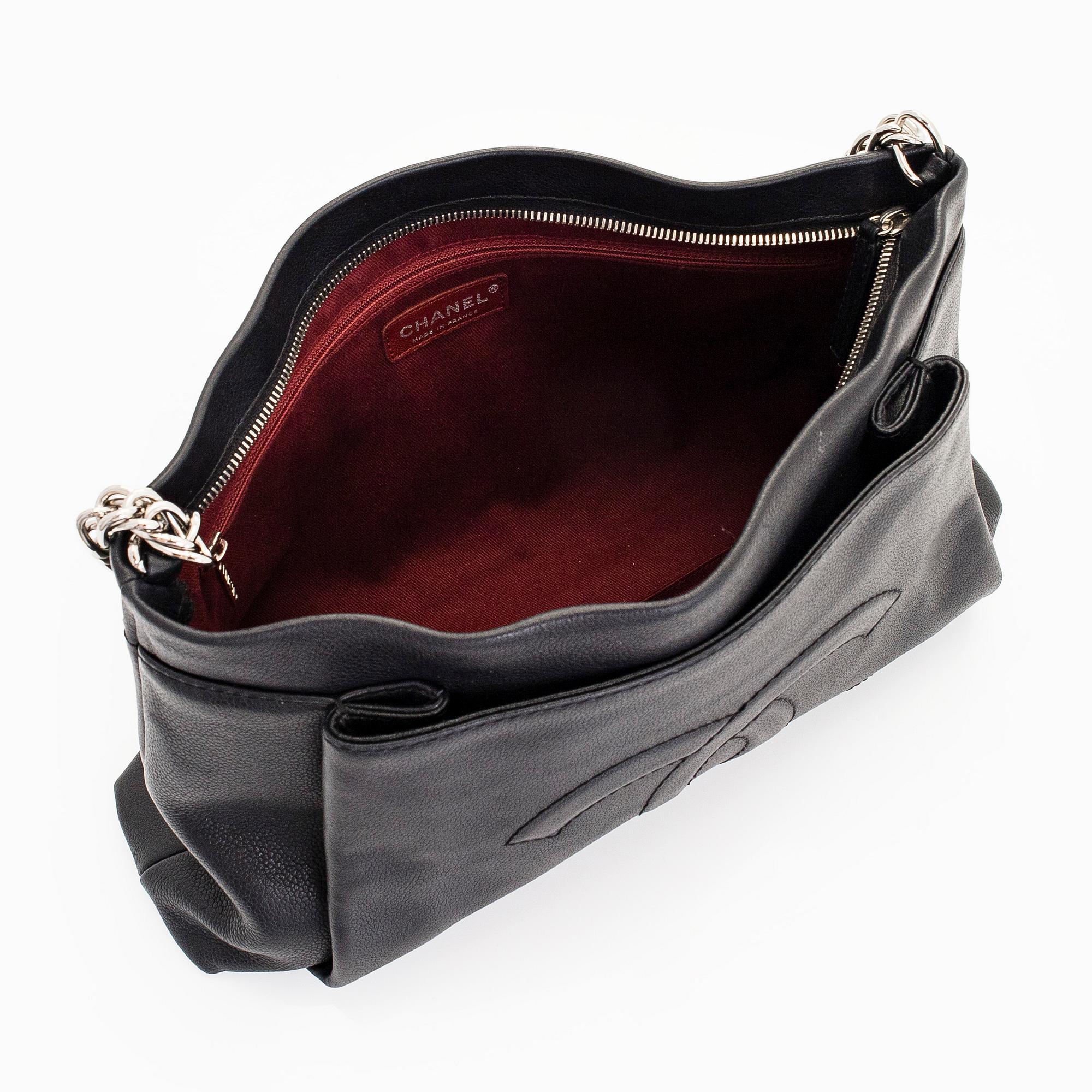 Chanel, a black caviar leather handbag, 2008-09.