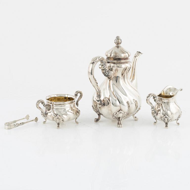 A four-piece rococo style silver coffee set, Karl Andersson, Gothenburg, Sweden, 1941.