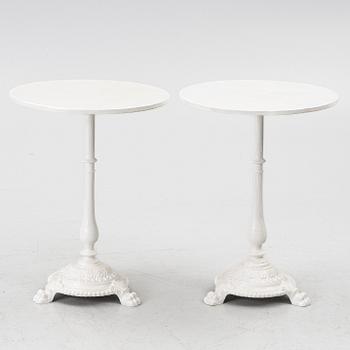 A pair of café tables, around 1900.