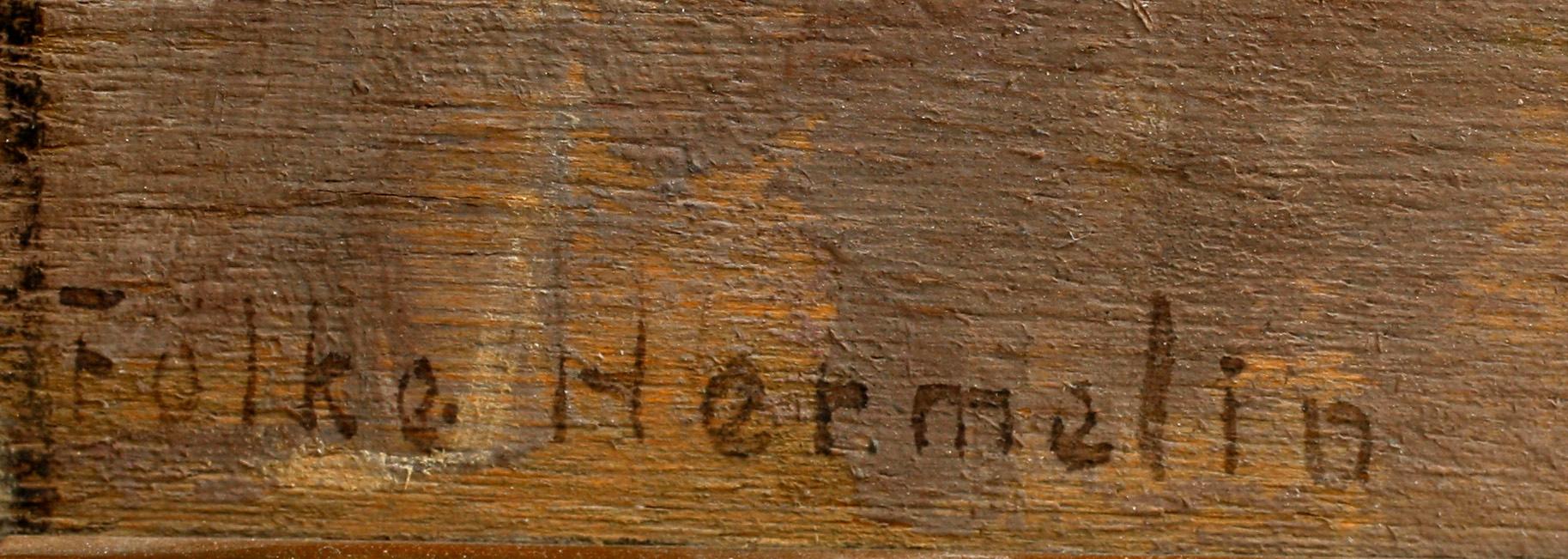FOLKE HERMELIN, olja på pannå, sign.