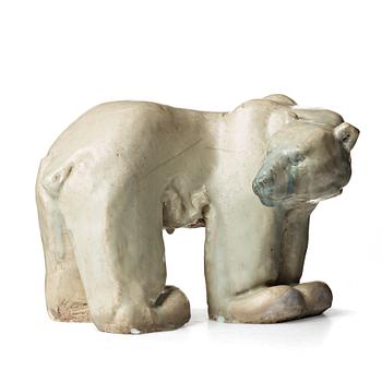 Michael Schilkin, a stoneware sculpture of a polar bear, Arabia, Finland 1945.