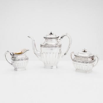 A three-piece silver coffee set, Juho Tepponen, Helsinki 1937.