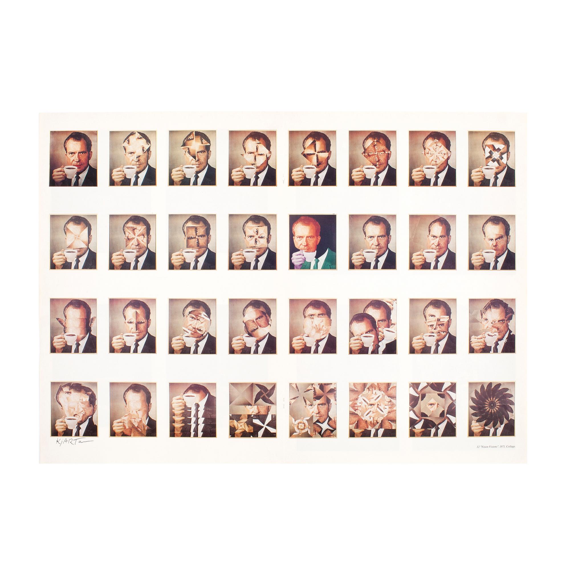 KJARTAN SLETTEMARK, affisch, offset, "Nixon visions" 1971, signerad.