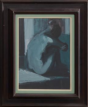 Brian Ballard, "Model holding knees".