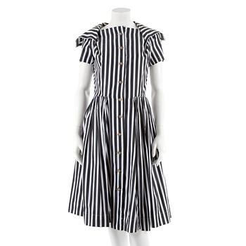 VIVIENNE WESTWOOD, a darkgrey stripe dress, size 42.