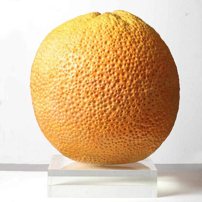 Hans Hedberg, a monumental faience sculpture of an orange, Biot, France.