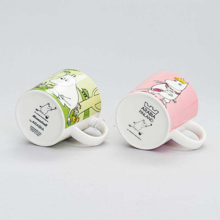 Muminmuggar, 8 st, porslin, Moomin Characters, Arabia.