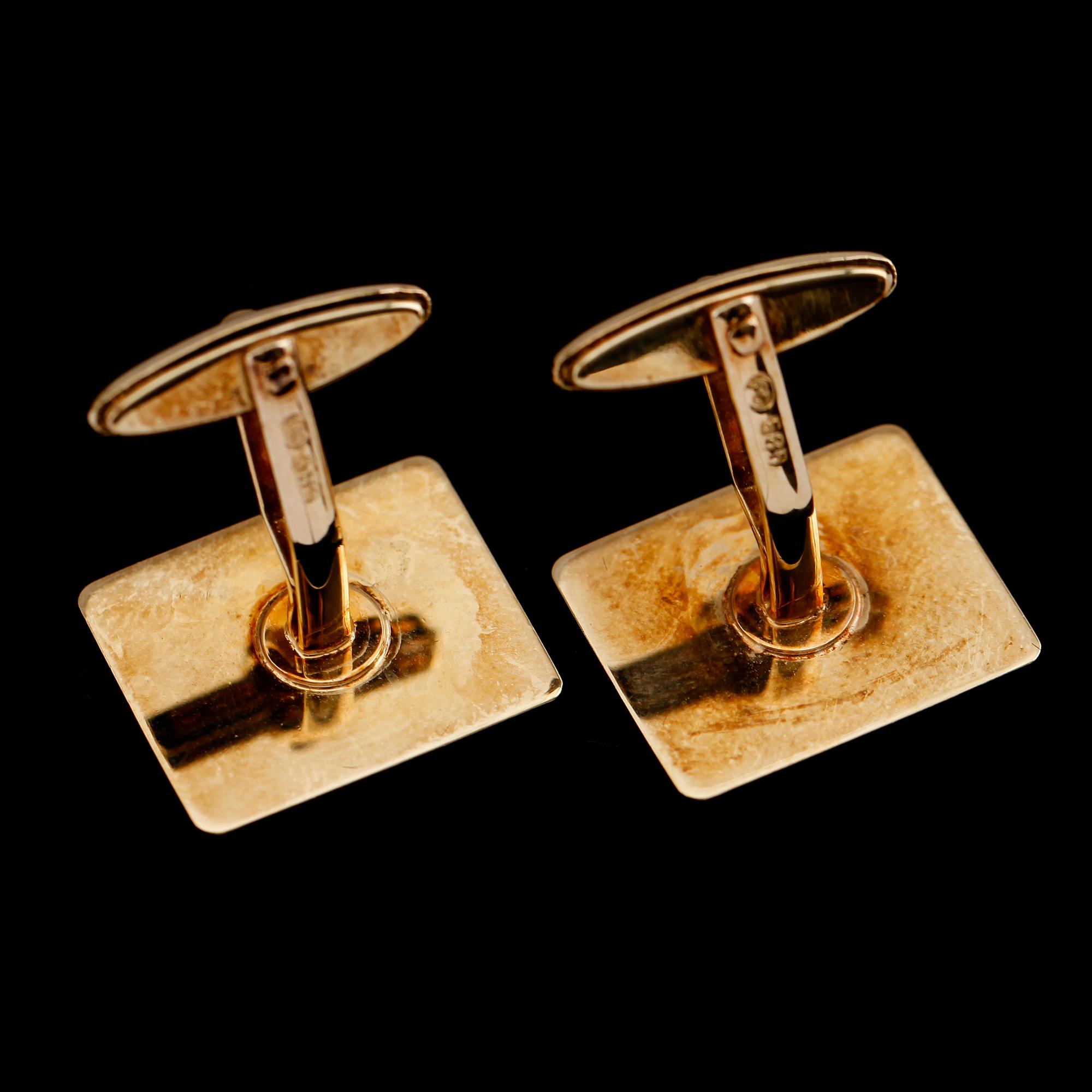 MANSCHETTKNAPPAR, 14 k guld. Total vikt ca 11 g.