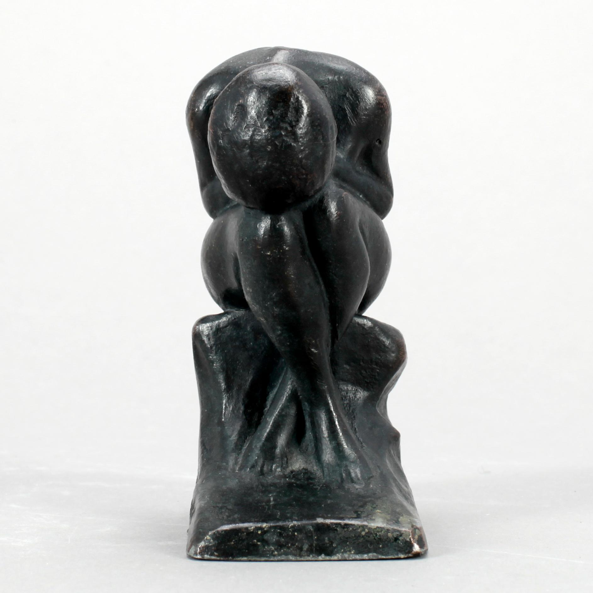 HALVAR FRISENDAHL, skulptur, brons, sign. Saknar gjutarstämplar.