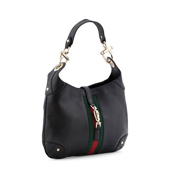 473. GUCCI, a black leather shoulder bag, "Jackie".