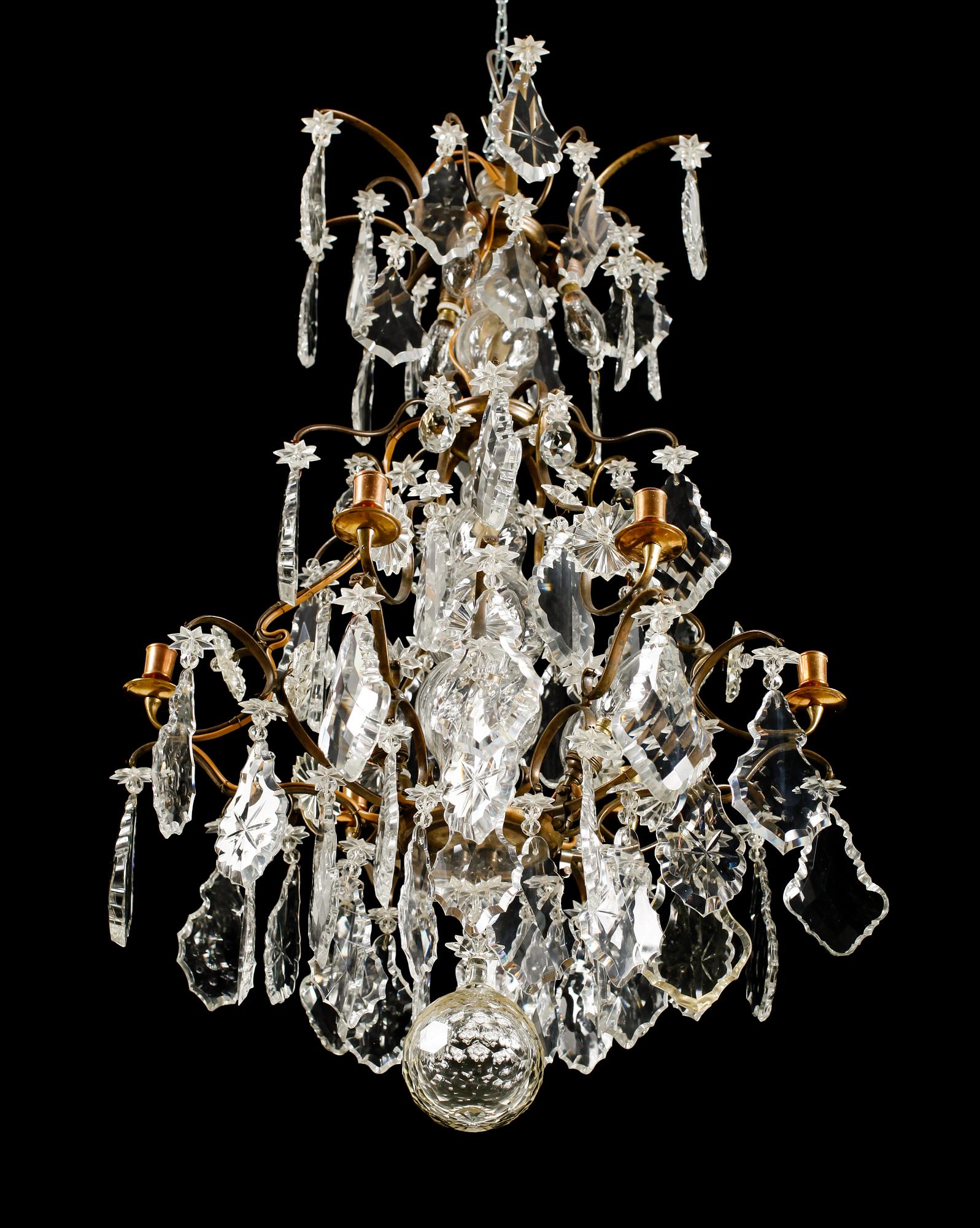 LJUSKRONA, barockstil, 1900-talets första hälft. Höjd ca 93 cm.