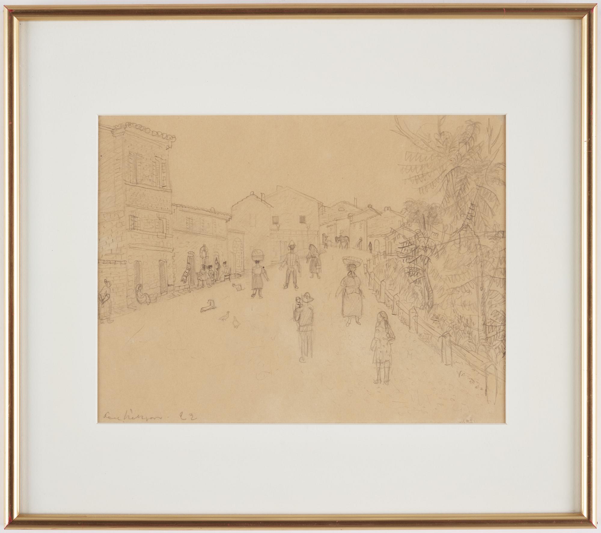 AXEL NILSSON, pencil drawing, signed and dated 1922.