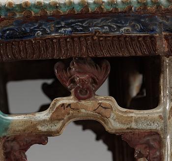 A large glazed shrine, presumably Ming dynasty.