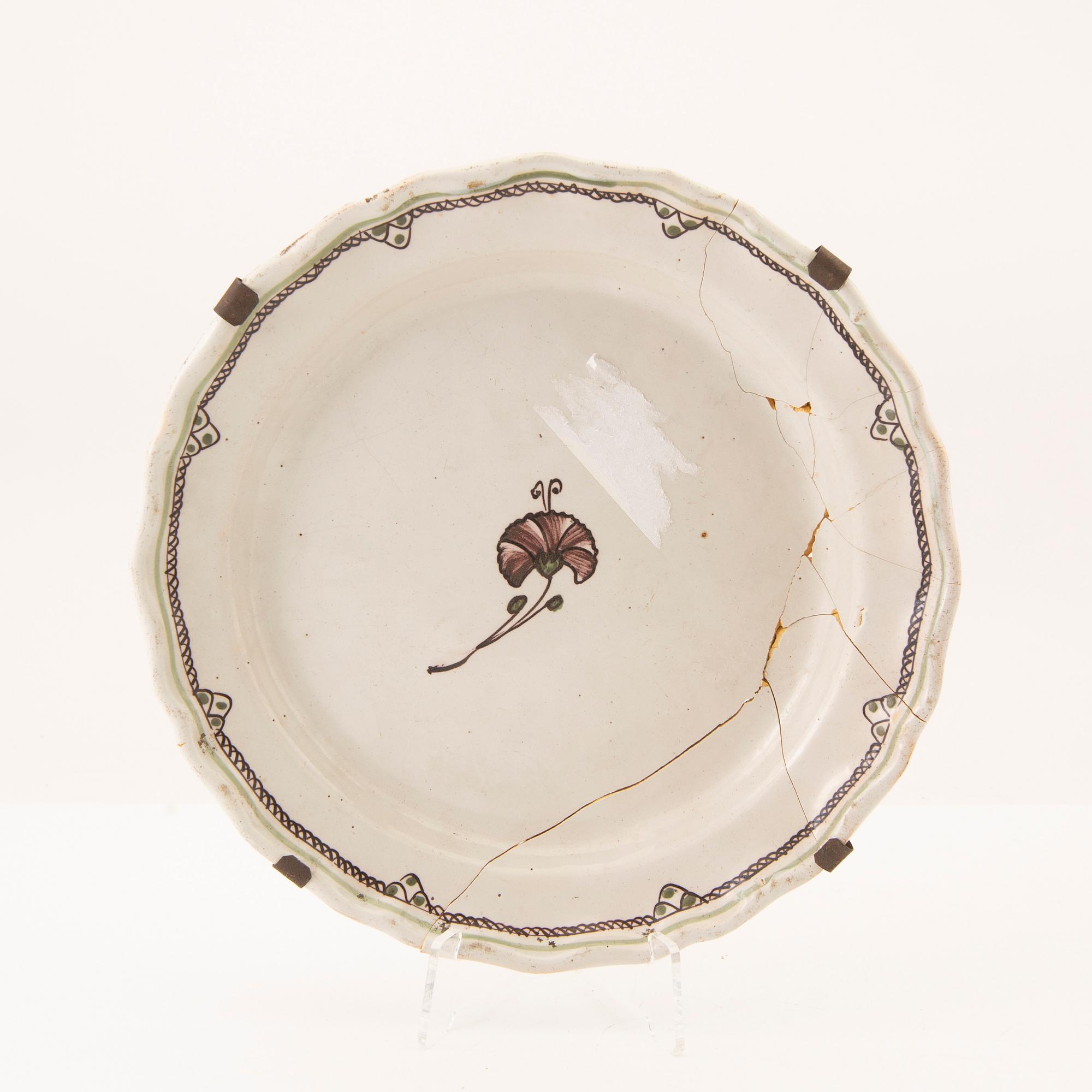 Plates 6 pcs Holland/France mid-18th century faience.
