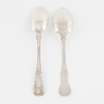 Nine silver spoons, different makers, mostly Swedish, 1857-1916.
