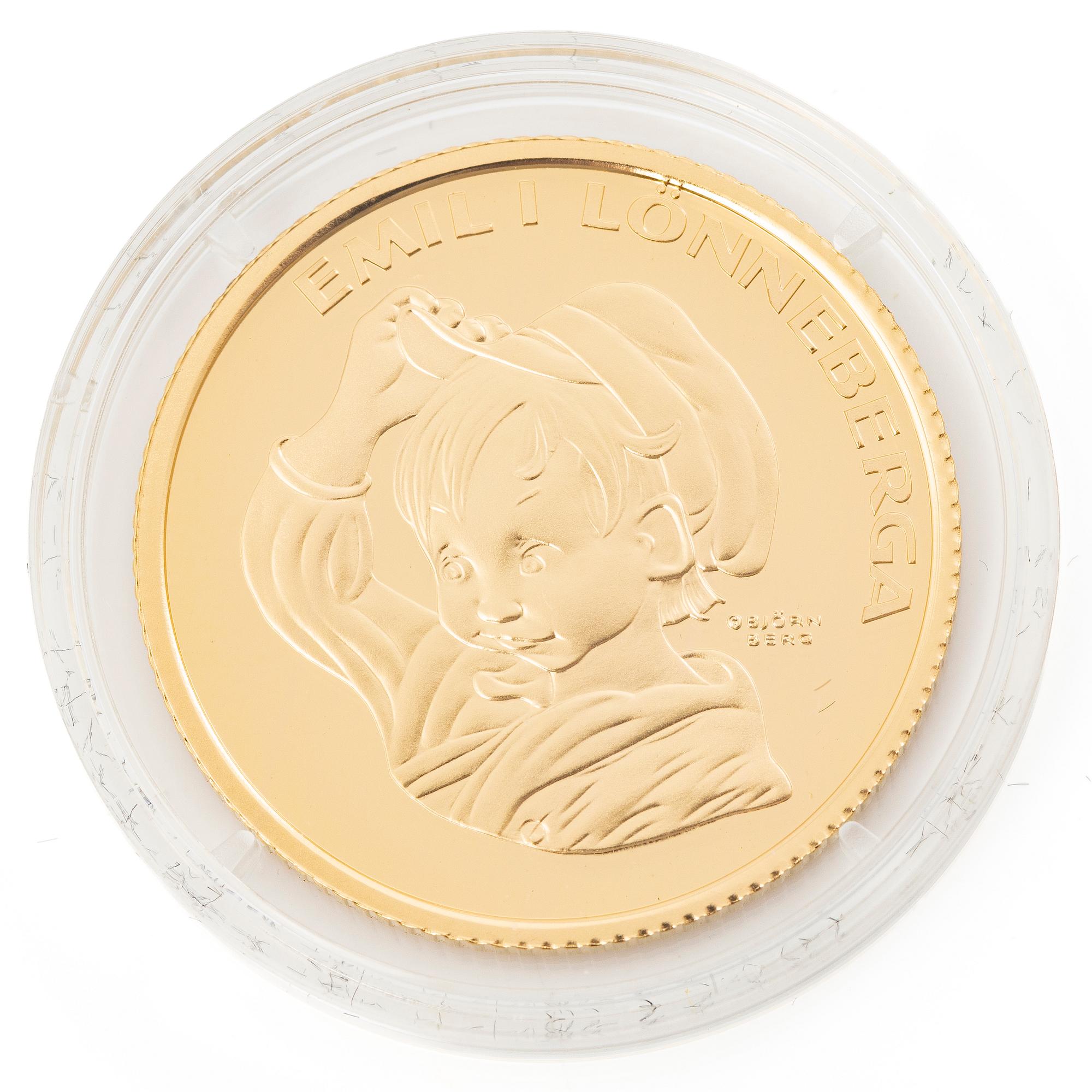 Gold coin, 21.6 carat, 'Emil & Myssen', 10 Niue dollars, 2016.