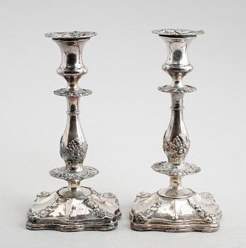 LJUSSTAKAR, 1 par, pläter, Moskva, 1800-talets andra hälft.