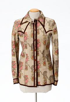 228. A 1970's Roberto Cavalli leather shirt.