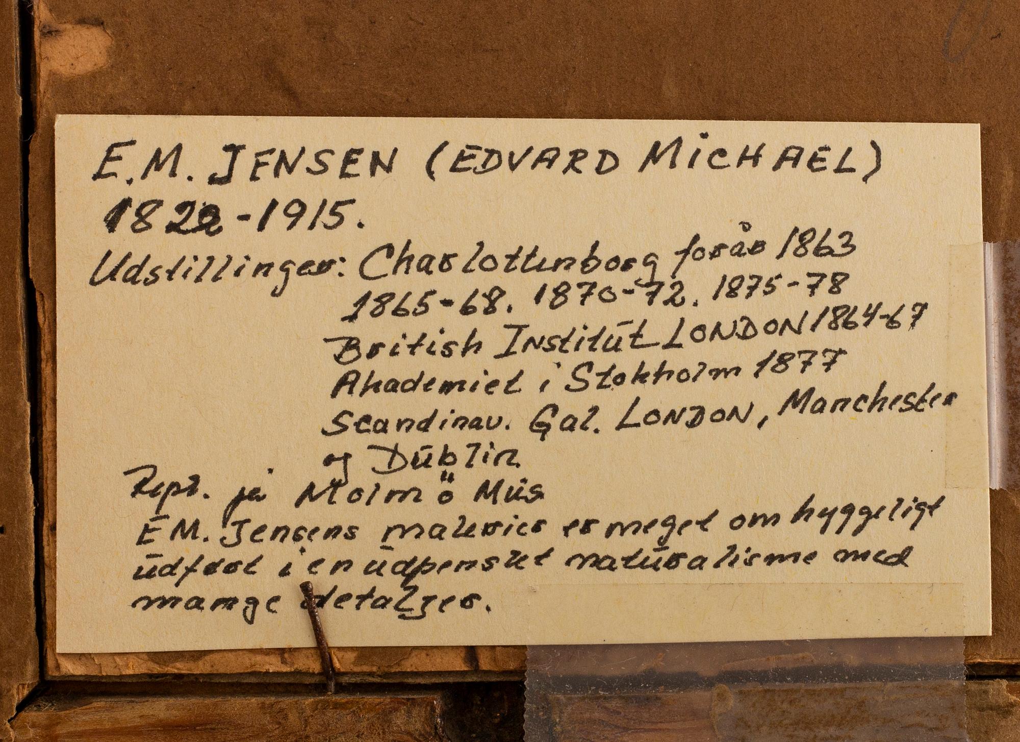 Edvard Michael Jensen, ascribed to oil on canvas laid on panel.