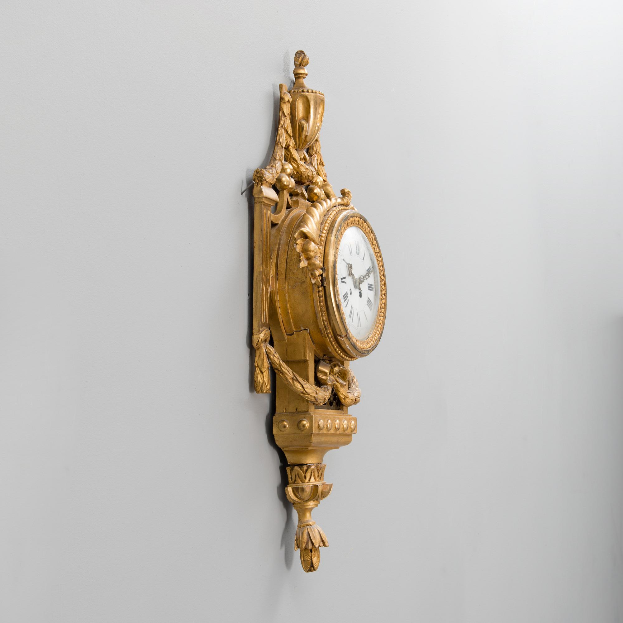 An early French pendulum wall clock.