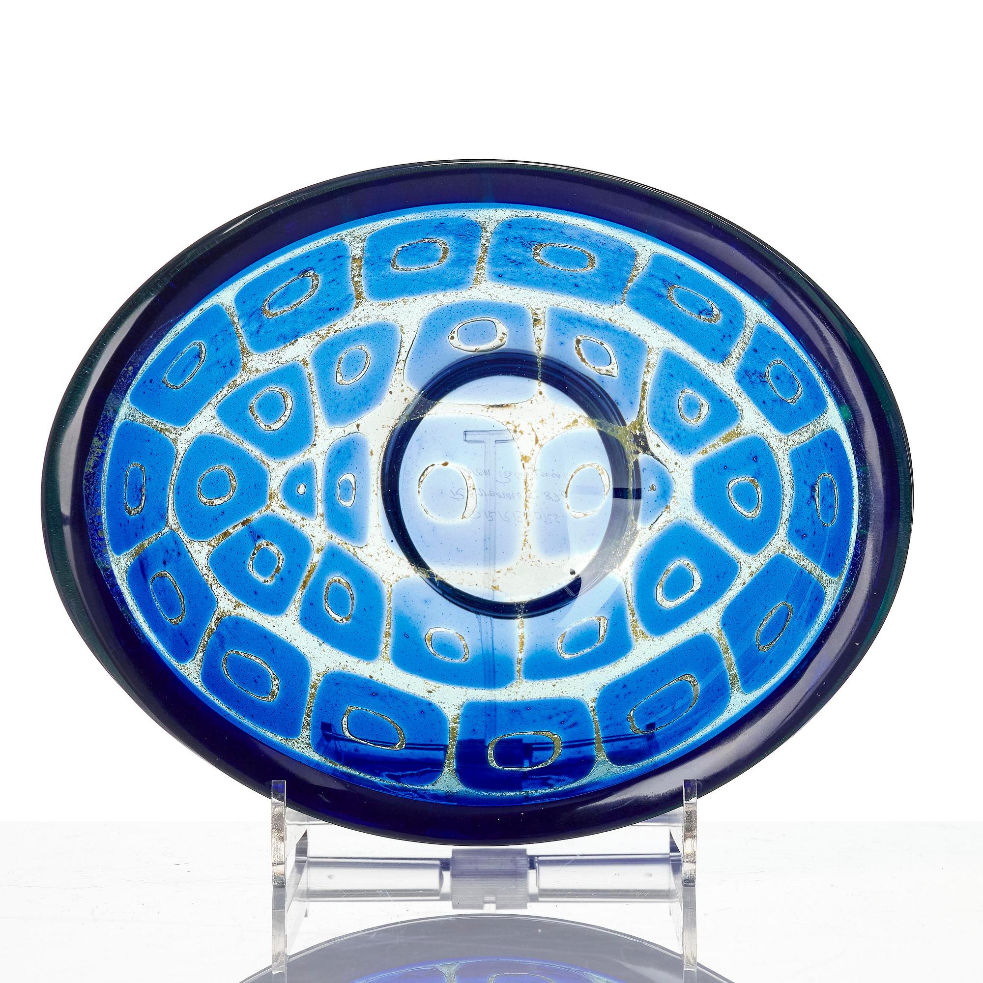 Sven Palmqvist, a ravenna glass bowl, Orrefors, Sweden, 1955, no 876.