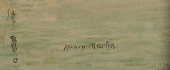 Henry Martin, River Landscape with Barges at Anchor.