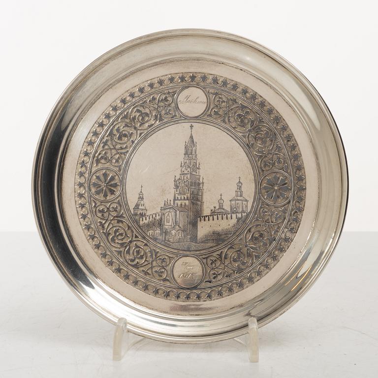 Fat, silver, niellodekor, Moskva, Ryssland 1890.