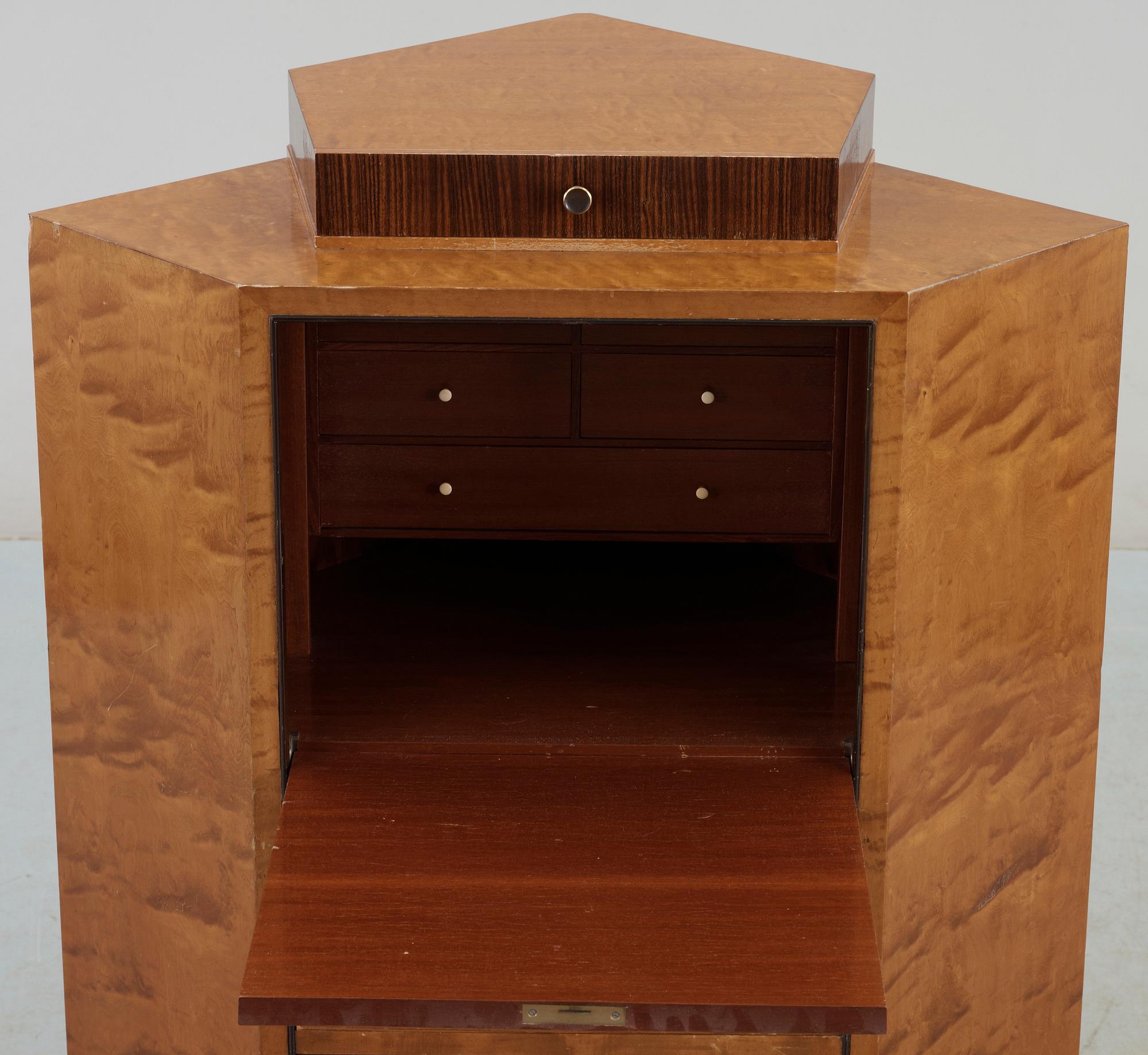 SEKRETÄR/HÖRNSKÅP, art deco, 1930-/40-tal.