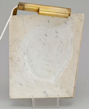 AXEL OLSON, relief, marmor, sign.