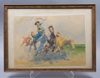 EGON WALLBURG, akvarell, sign.
