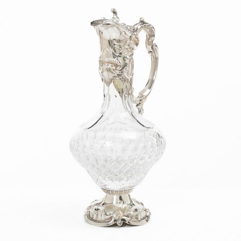 Wine jug with silver mount, Topazio, Portugal.