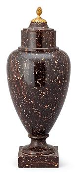 A Swedish early 19th century porphyry urn.