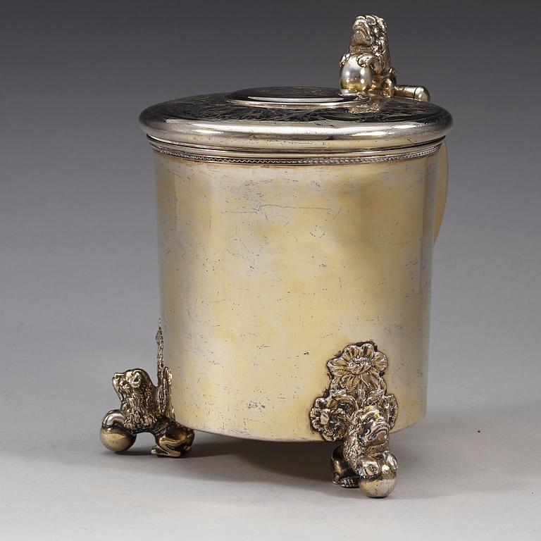 DRYCKESKANNA, silver, Conrad Gadd, Kristianstad 1748.