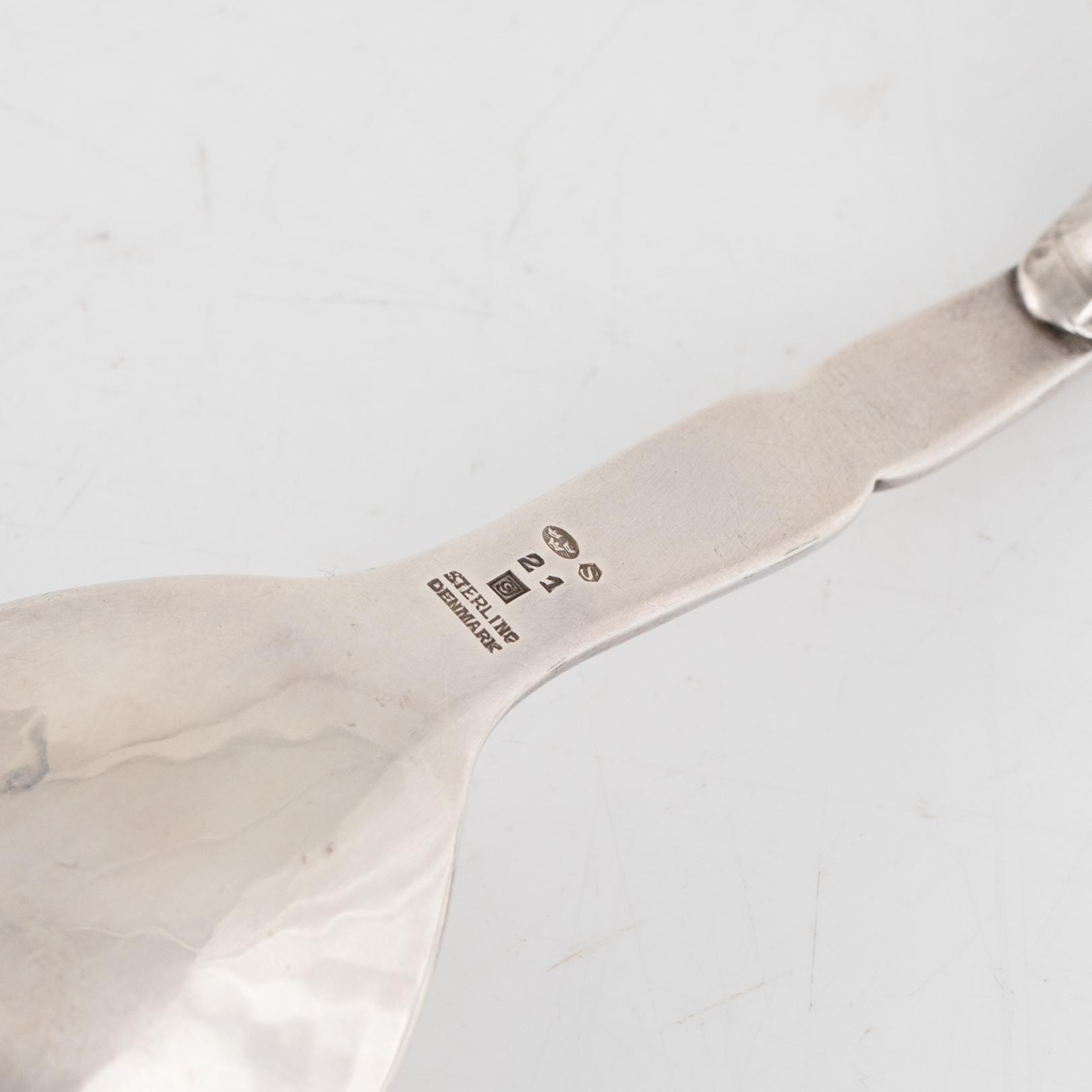Georg Jensen, a , sterling silver serving spoon, Denmark 1933-44.