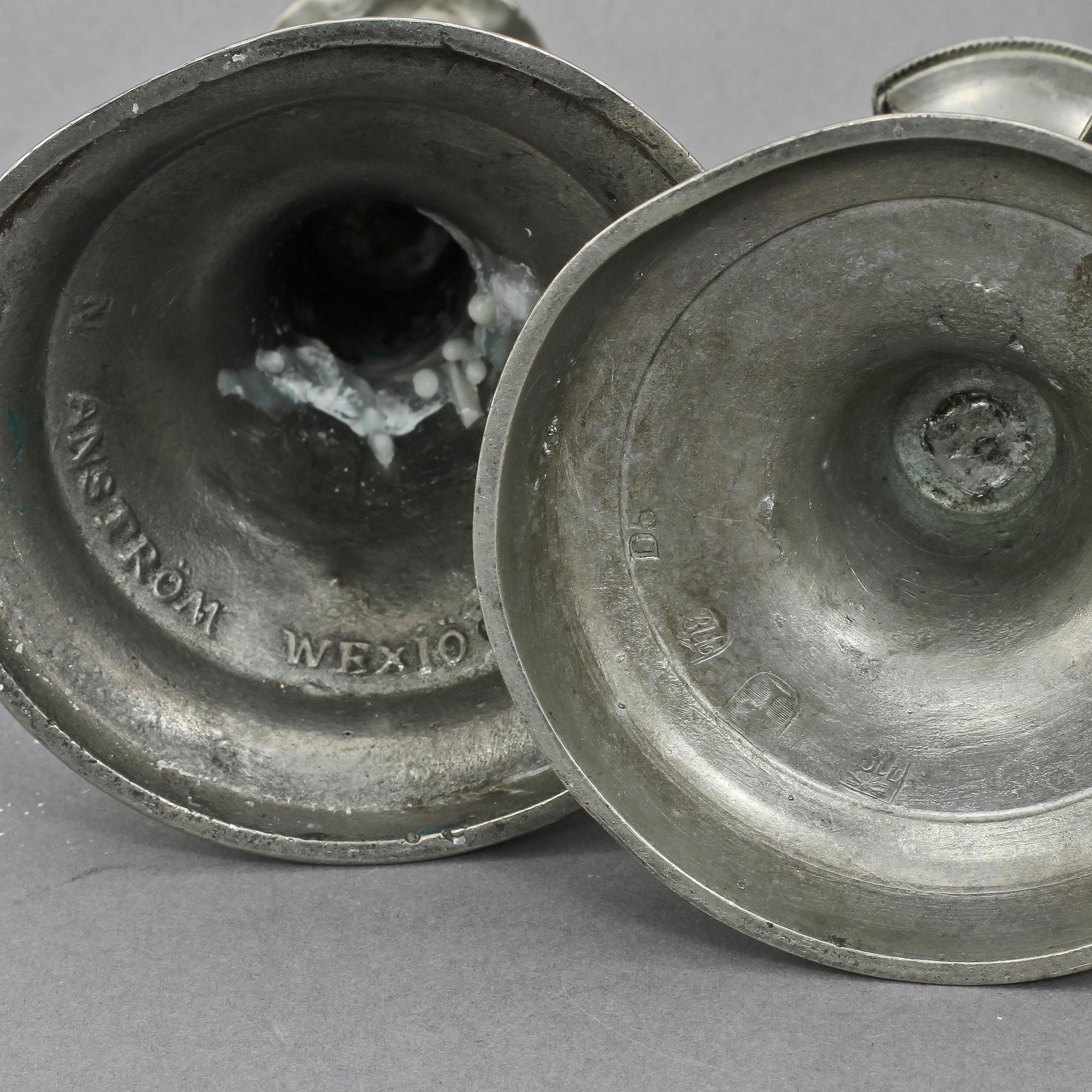 LJUSSTAKAR, 3 st, tenn, 1800-tal.