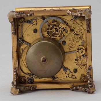 A Baroque 17th century traweller's clock in original case.