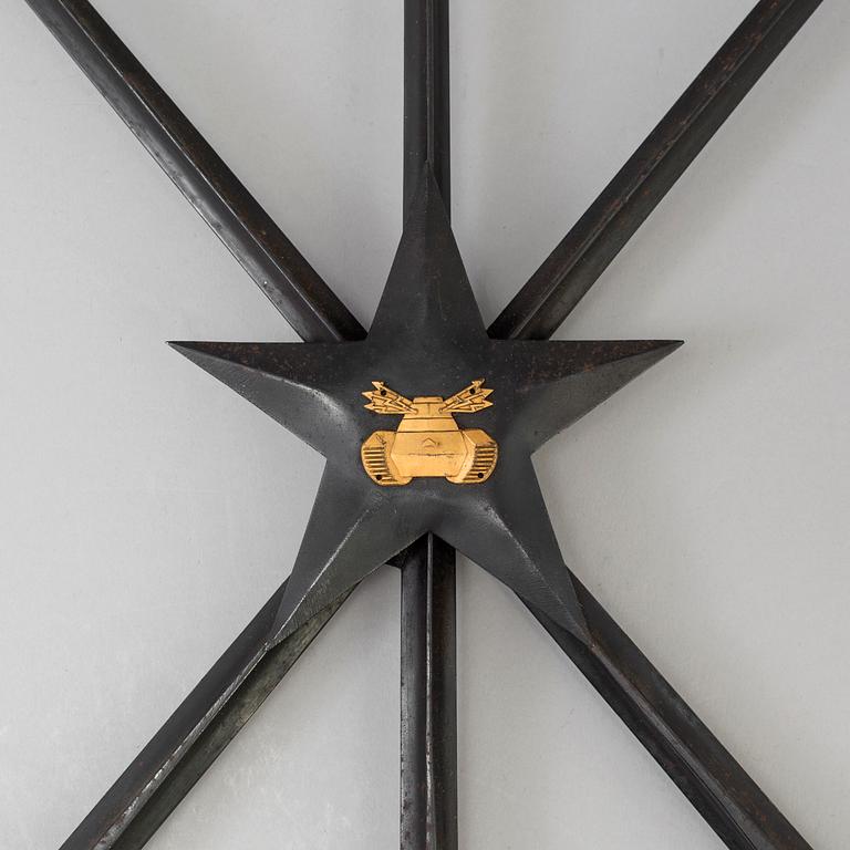 A pair of steel wall sconces made from bayonets, 20th Century.