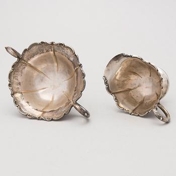 CREAM JUG AND SUGAR BOWL, silver, Turku, 1951.