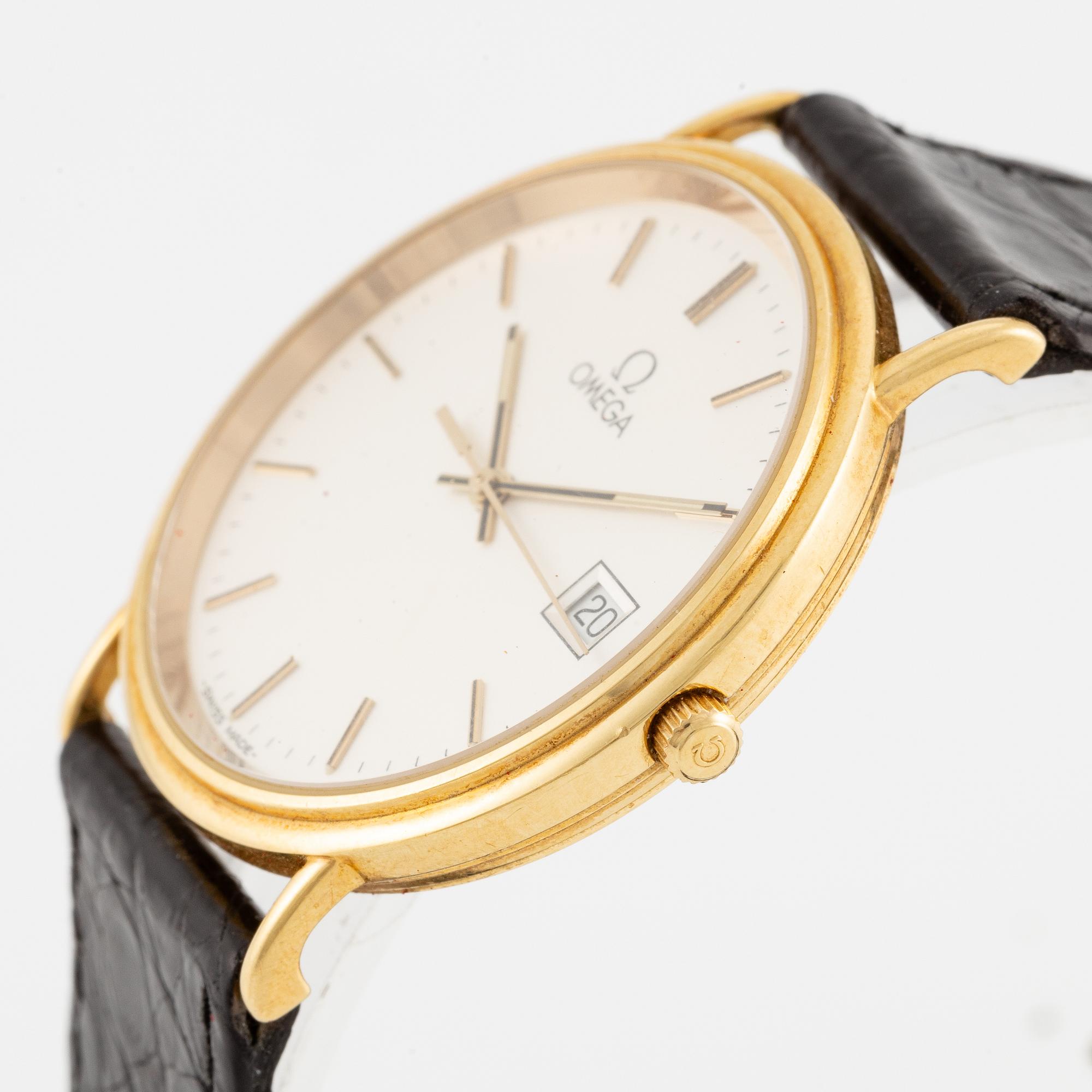 Omega, 18K gold, Seamaster, Jubilee, wristwatch, 32.5 mm.