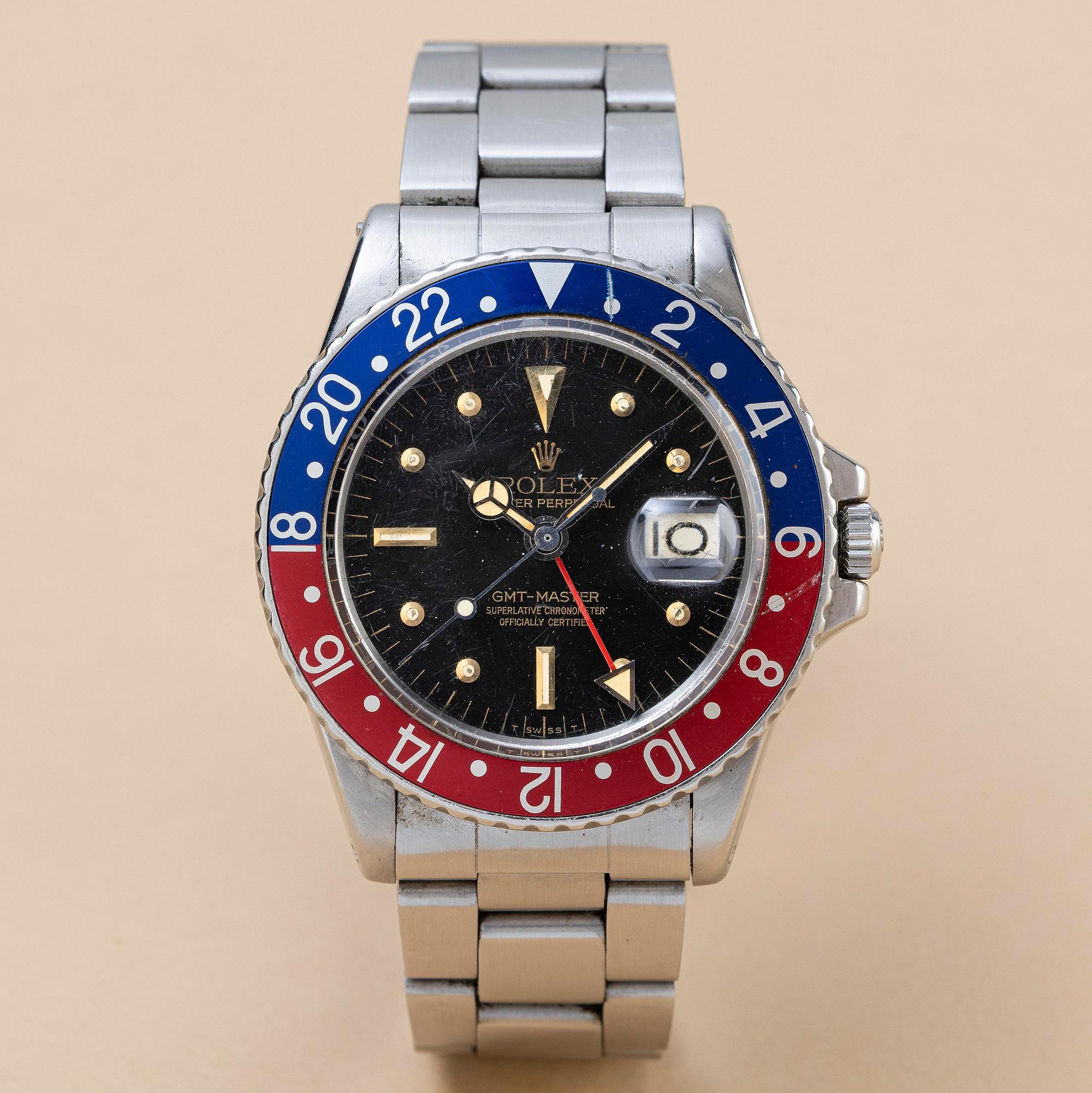Rolex, GMT-Master, "Nipple Dial", ca 1970.