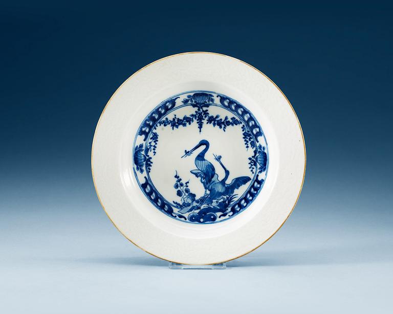 A blue and white armorial soup dish, Qing dynasty, Qianlong (1723-35).