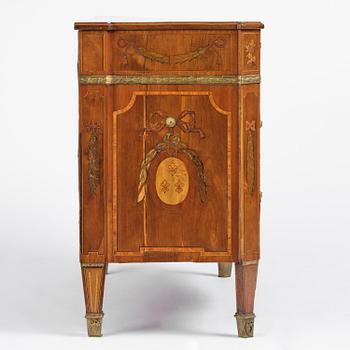A Gustavian parquetry commode by J. Hultsten (master in Stockholm 1773-94).