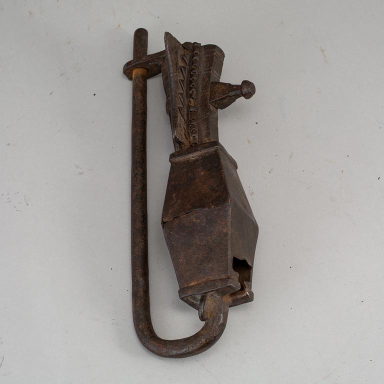 An iron lock.