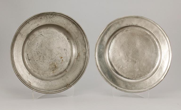 FAT, 2 st, tenn, Nils Eric Justelius, Eksjö, 1836.