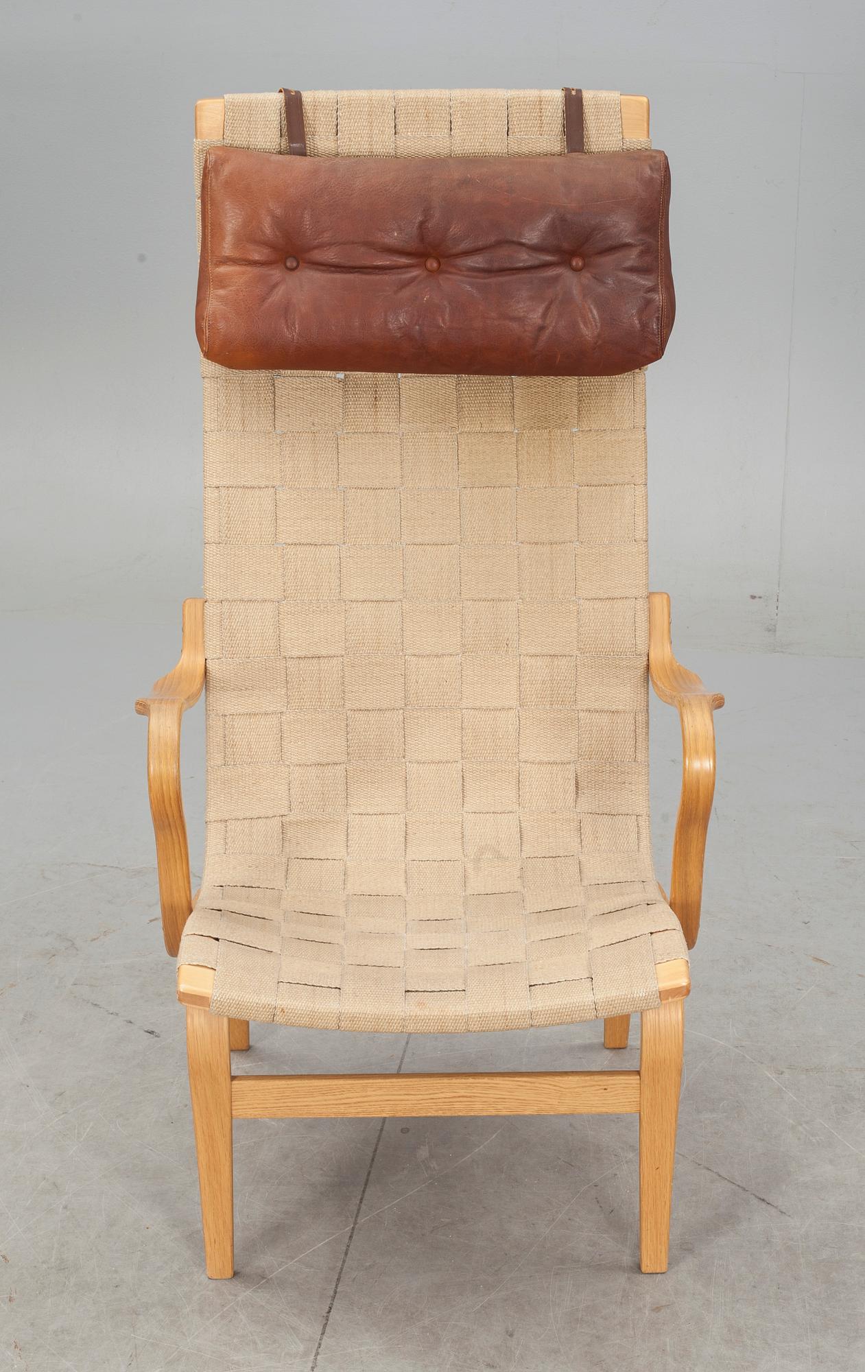 FÅTÖLJ, "Eva hög", Bruno Mathsson.