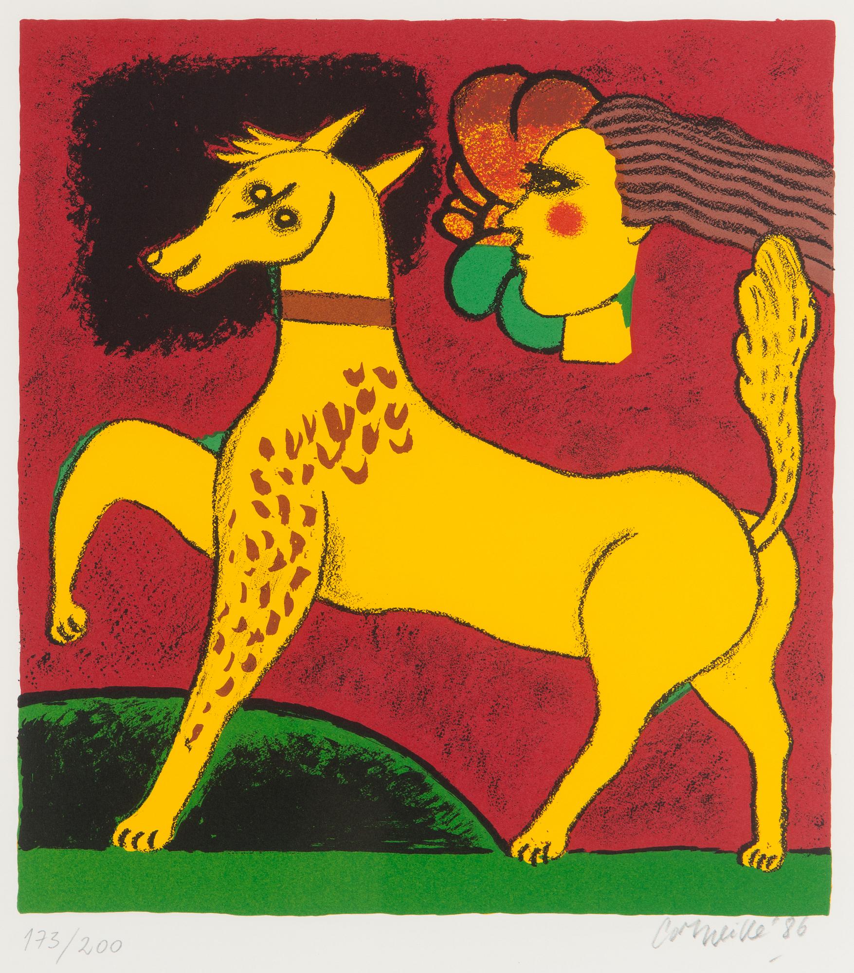 Beverloo Corneille, "Le chien au pelage jaune" (Keltaturkkinen koira).